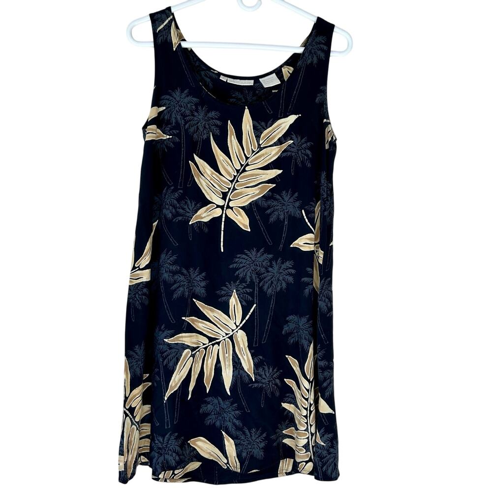 Vintage Back East Shift dress Hawaiian tropical vacation Laua floral Y2K Rayon S